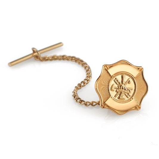 14K GOLD FIRE BADGE TIE TAC