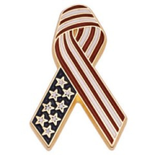 American Flag Ribbon Pin