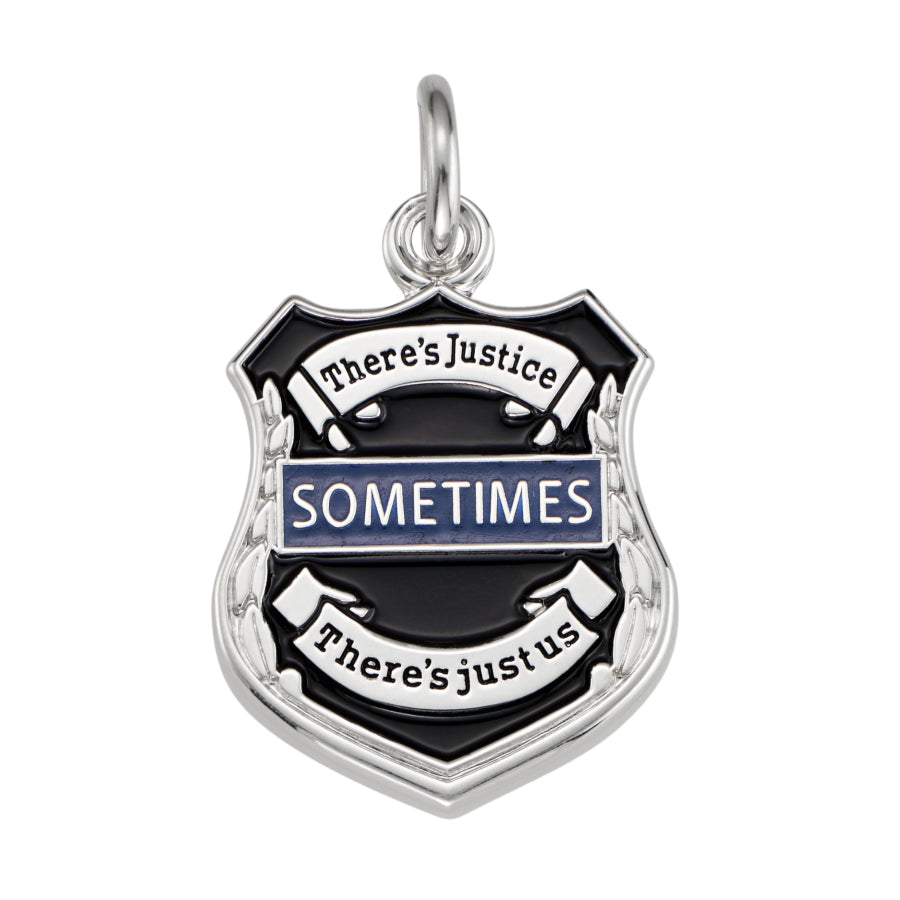 THIN BLUE LINE BADGE CHARM