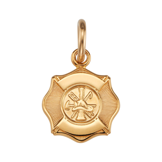 14K GOLD FIRE BADGE CHARM