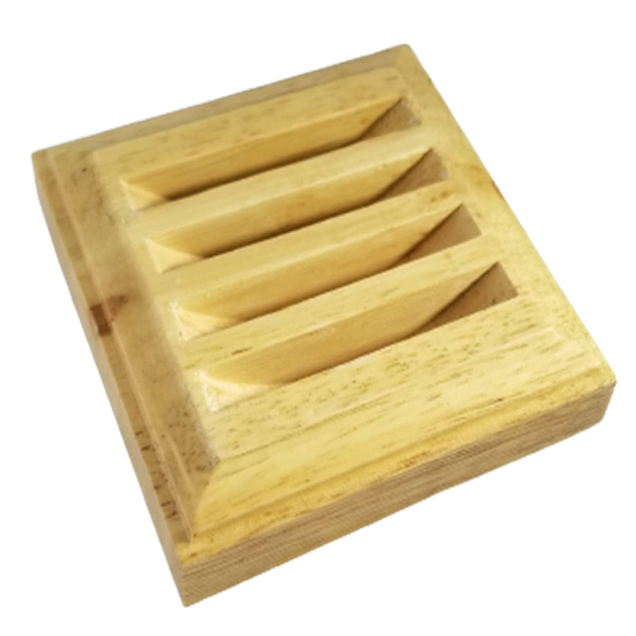 Coaster Holder Oak Wood Stand Up