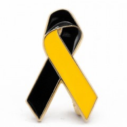 NEW PTSD & TBI RIBBON BLACK AND YELLOW