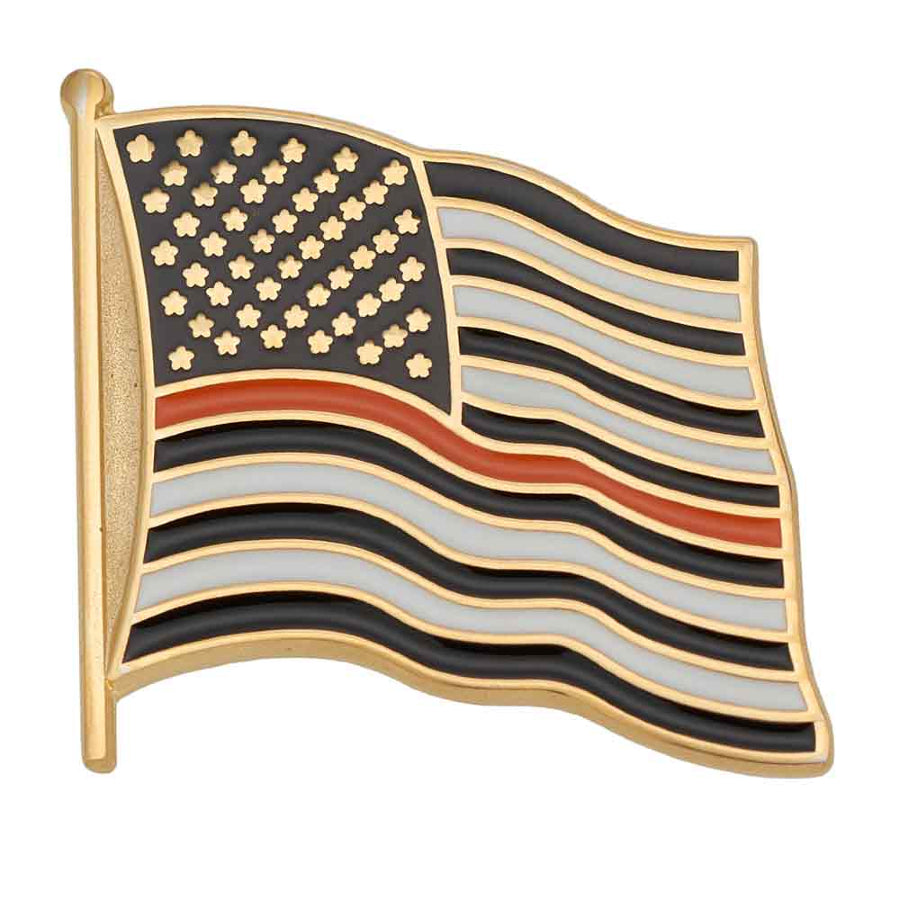 American Flag Thin Orange Line Pin