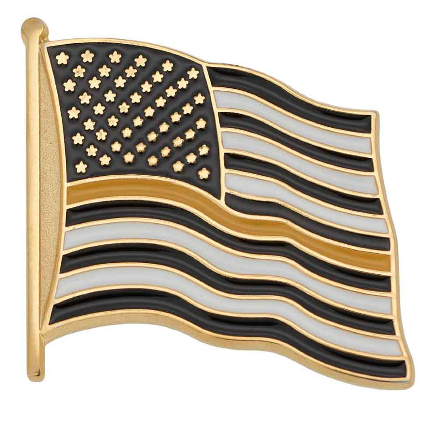 American Flag Thin Yellow Line Pin